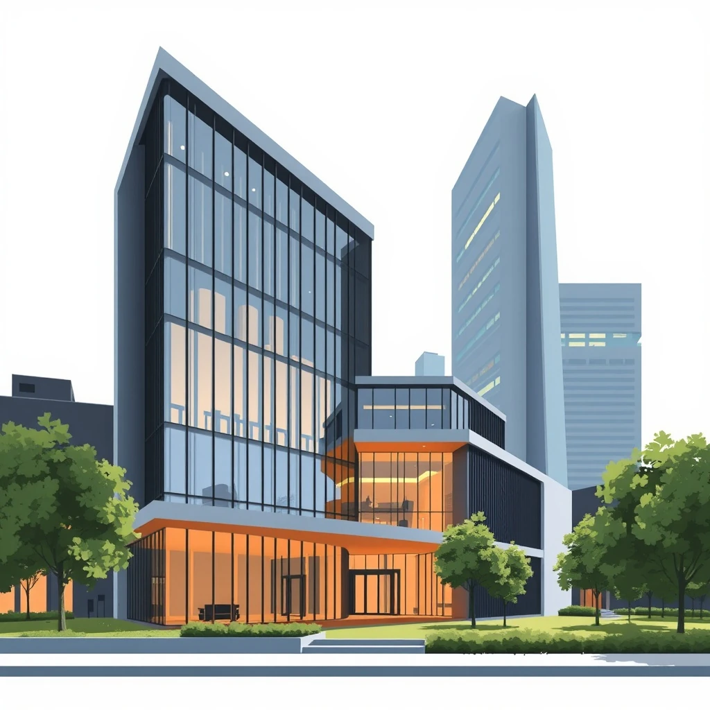 Modern architecture with large-scale European aluminum windows