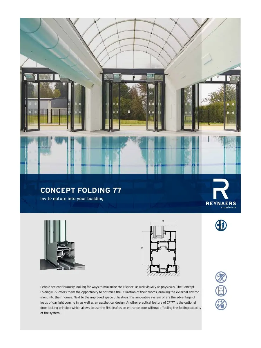 Cover of the English Reynaers ConceptFolding 77 product brochure