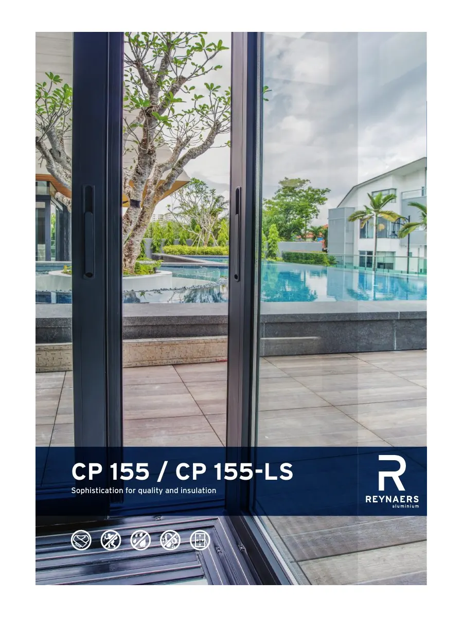 Cover of the English Reynaers ConceptPatio 155 product brochure