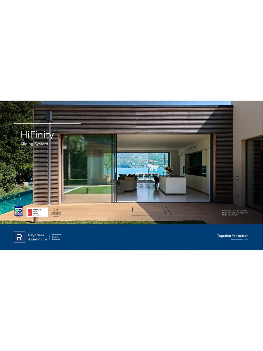 Cover of the English Reynaers HiFinity product brochure