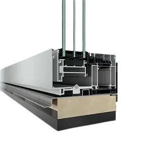 Schüco AS AL 75 Panorama Design sliding glass door profile section