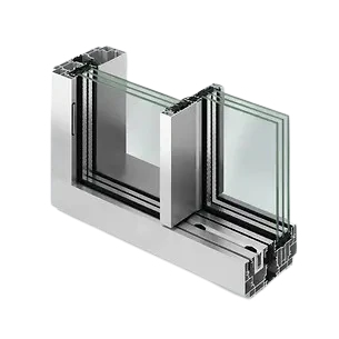 Schüco AS PD 75.HI Design Line sliding glass door profile section