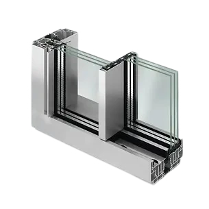 Schüco AS PD 75.HI Performance Line sliding glass door profile section