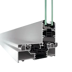 Schüco ASE 60 TipTronic sliding glass door profile section