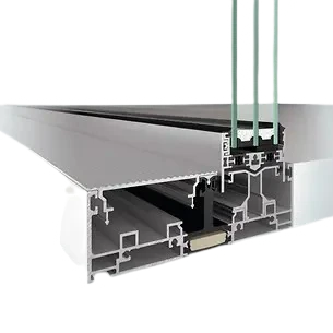Schüco ASE 67 PD Panorama Design sliding glass door profile section