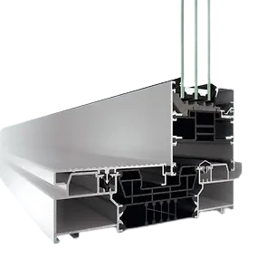 Schüco ASE 80.HI TipTronic sliding glass door profile section