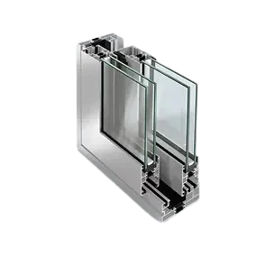 Schüco ASS 43 and ASS 48 warm-climate sliding door profile section