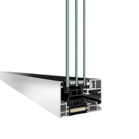 Profile section of the Schüco AWS 75 PD.SI aluminum window system