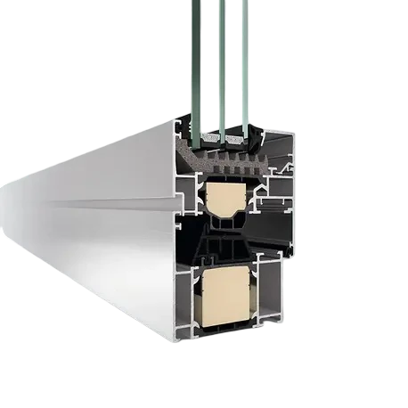 Profile section of the Schüco AWS 75.SI+ aluminum window system