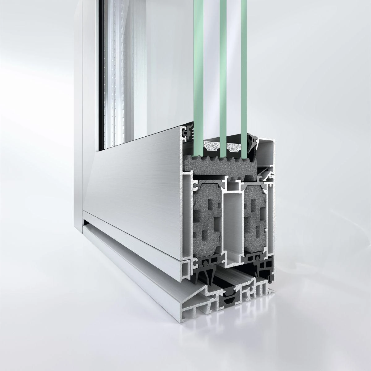 Schüco AD UP 90.SI super-insulated aluminum entry door profile with insulation inserts
