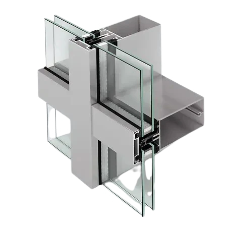 Schüco FWS 60 aluminum curtain wall profile section