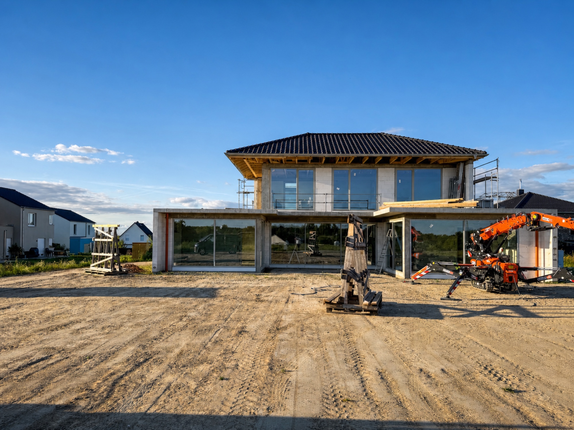 New-build home with large-format Schüco ASE 67 PD glazing in Neubrandenburg